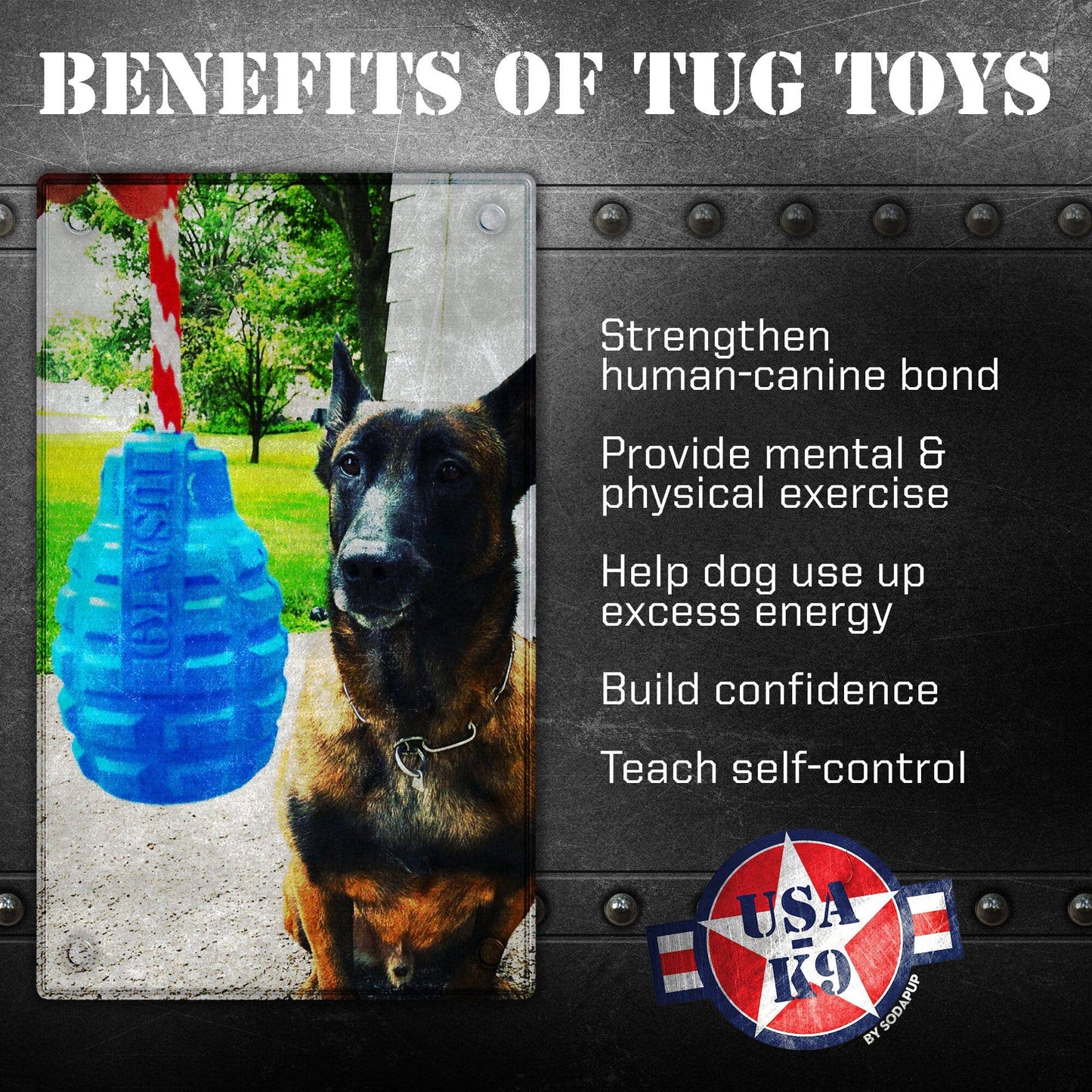 USA-K9 Grenade - Chew Toy - Reward Toy - Blue