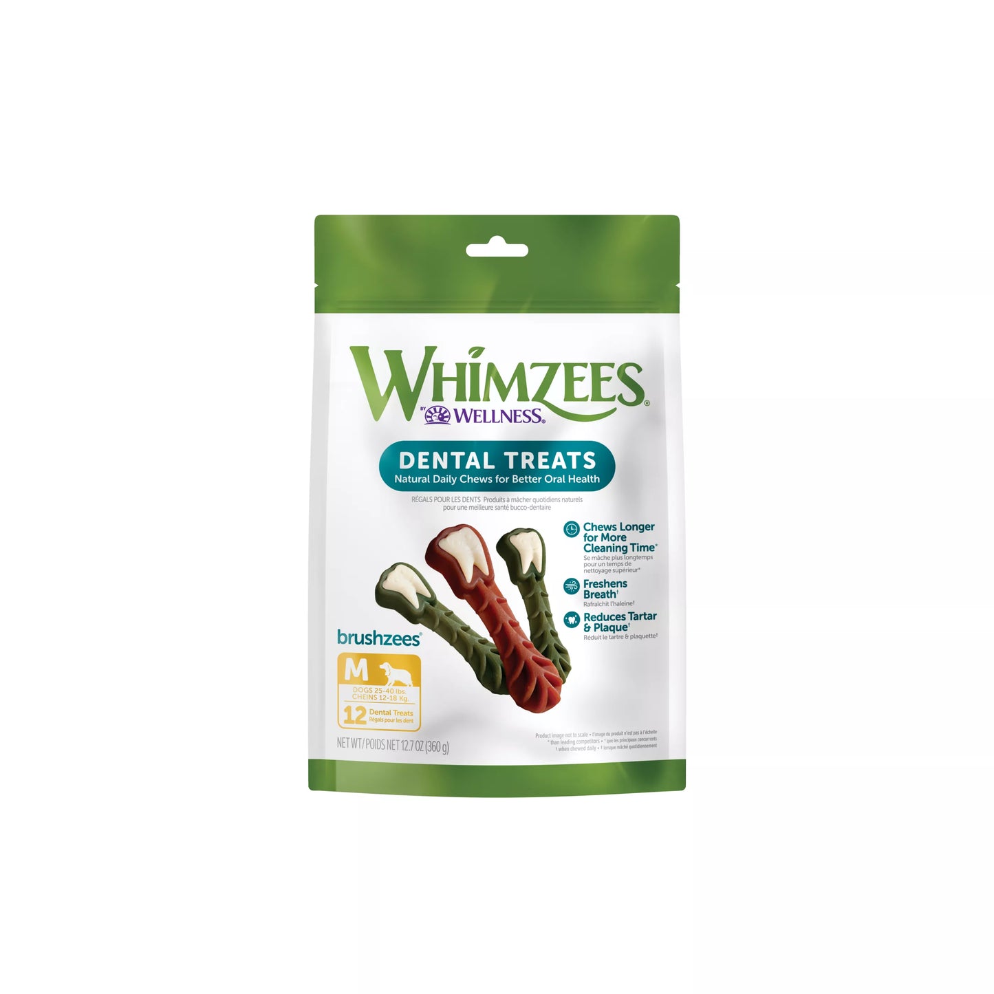 Whimzees Brushzees Dental Treats Bulk Bag
