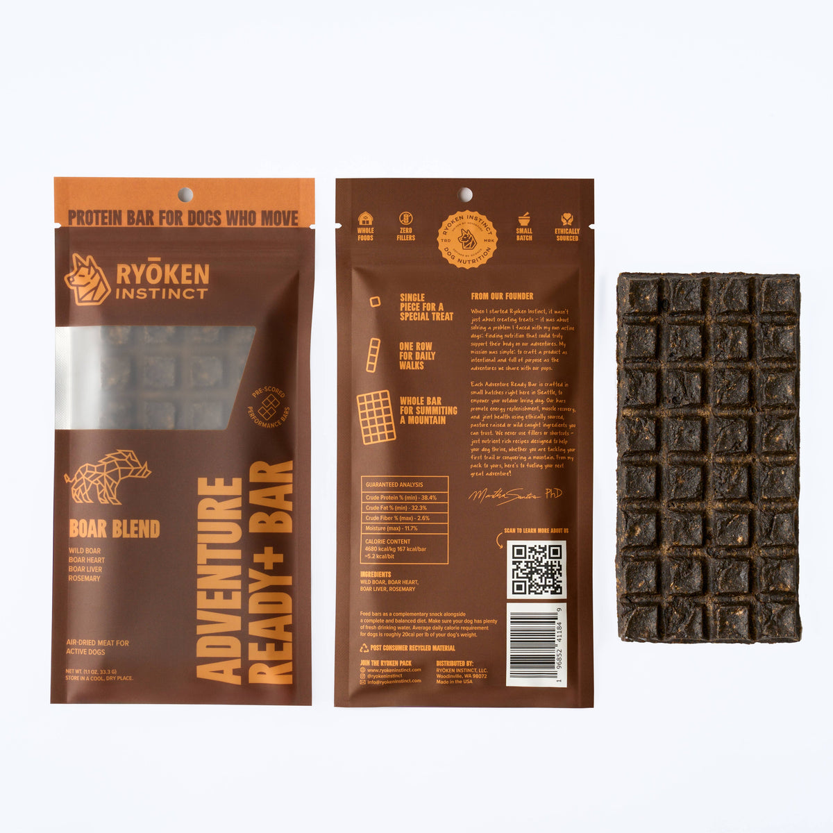 Boar Treat & Snack Bar for Active Dogs - Energy & Recovery