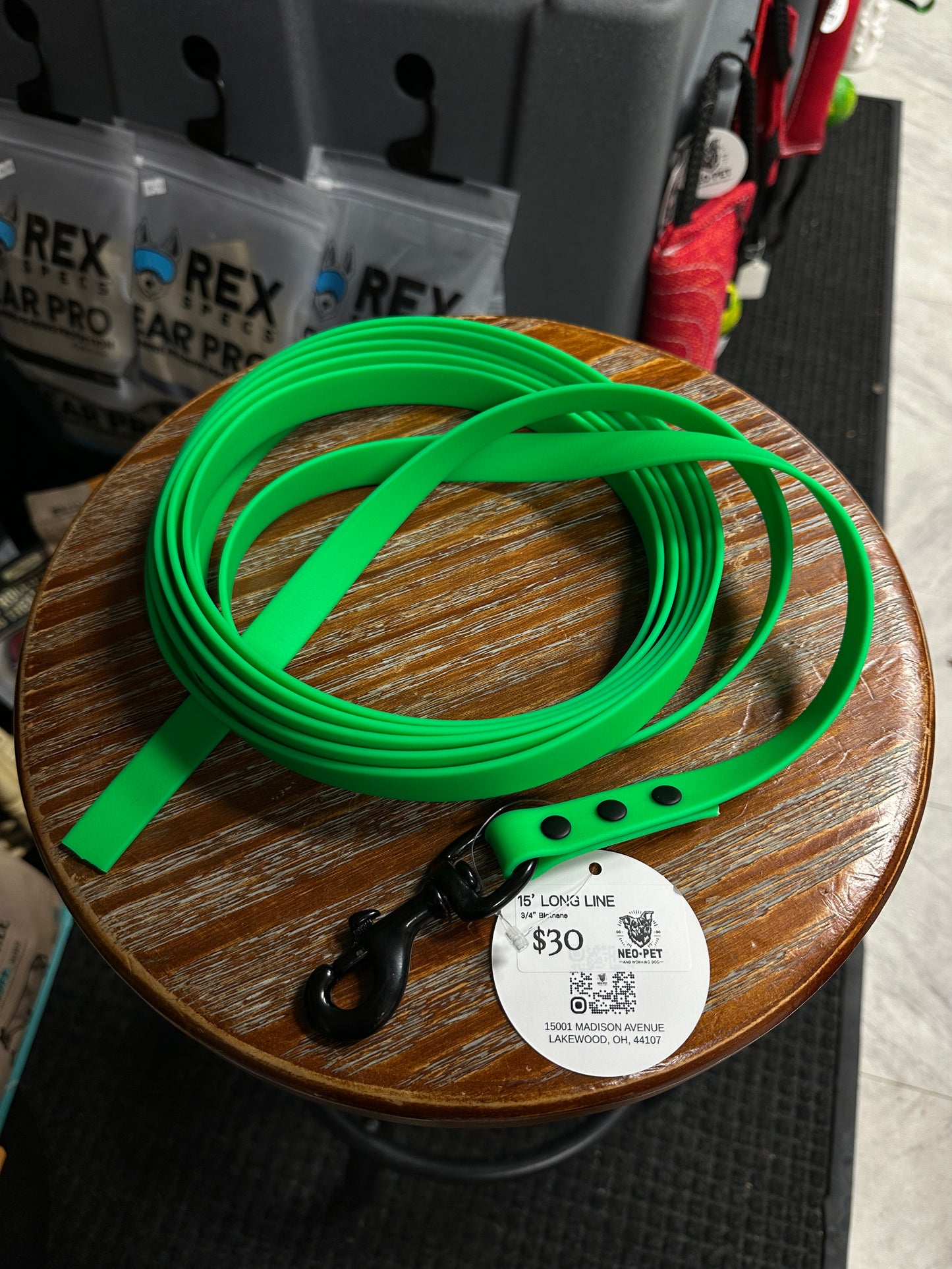 Neon Green 3/4” Drag Line (15 Feet)