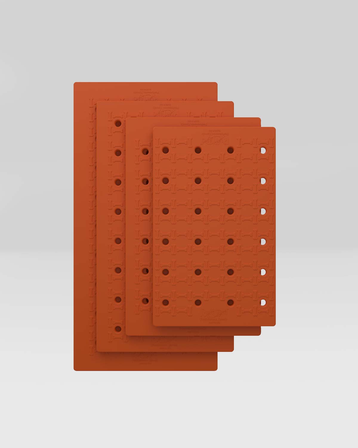 Cushy Ride Kennel Pad all sizes stacked, Orange