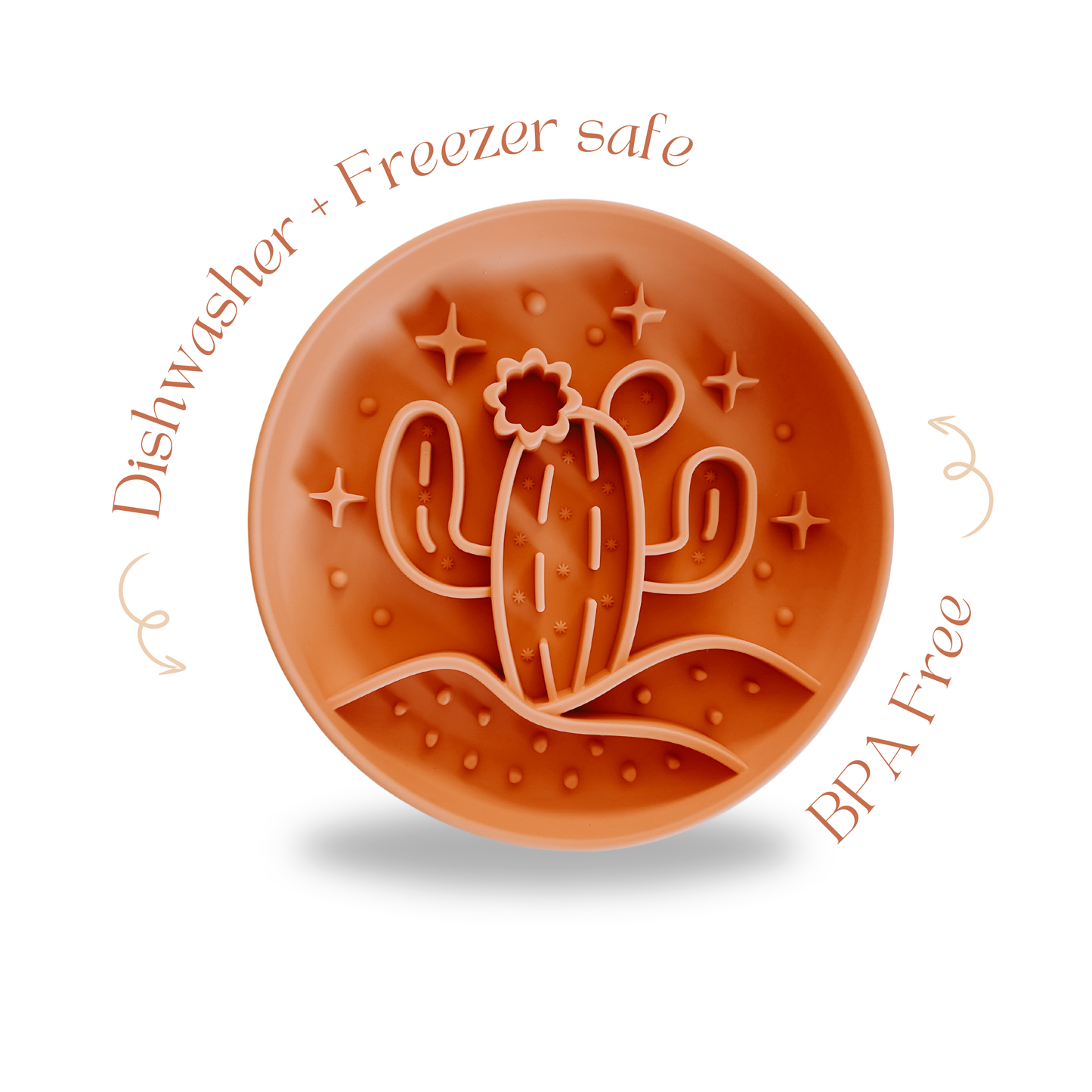 Cactus Silicone Slow Feeder Bowl - Tangerine
